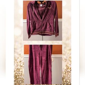 Fila Sport Burgundy Zip-Up Hoodie SET!